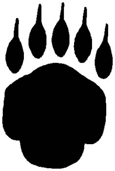 Paw mascot sports sticker. Personalize on line. 2f19 paw decal