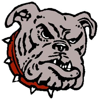 Bulldog's head mascot sports sticker. Customize as you order. 2f4 bull dog graphic sticker