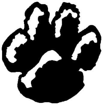 Dog Paw Mascot sports sticker. Personalize on line. 2f8 dog paw decal
