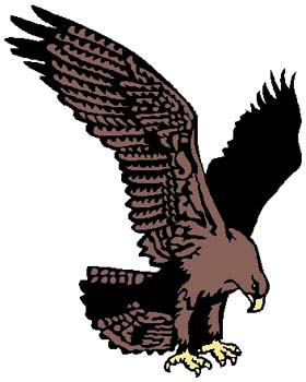 Eagle mascot sports decal. Personalize on line. 2g10 eagle