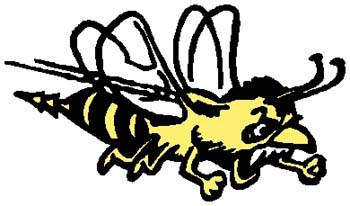 Hornet mascot sports decal. Personalize on line. 2g15 hornet mascot