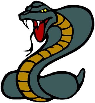 Cobra mascot sports decal. Personalize as you order. 2g19 cobra snake vinyl decal