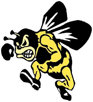 Fighting Hornet mascot color sports decal. Personalize on line. 2g2 fighting hornets mascot decal