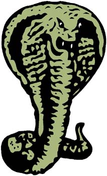 Cobra mascot action sports decal. Personalize on line. 2g20 cobra snake decal