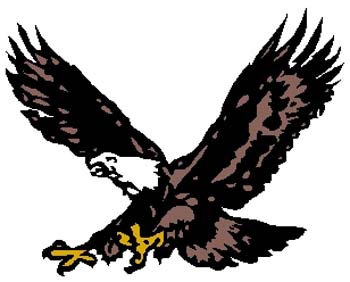 Eagle mascot sports decal. Personalize on line. 2g6 falcon eagle hawk
