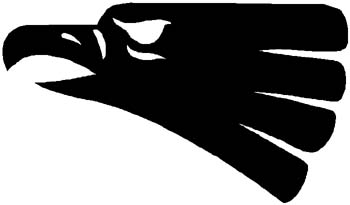 Falcon mascot sports decal. Customize on line. 2h16 falcon head sticker