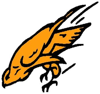 Hawk mascot color sports sticker. Customize on line. 2j18 hawk bird decal