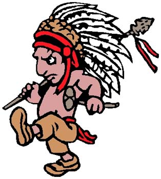 Indian Warrior Chief mascot sports decal. Personalize on line. 2l1 indian warrior decal