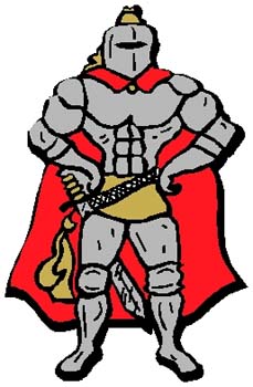 Knight mascot sports action sticker. Customize as you order. 2l18 knight vinyl mascot decal