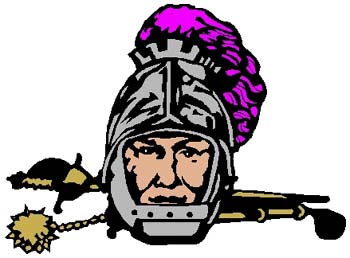 Knight mascot sports color decal. Personalize as you order. 2m10 knight