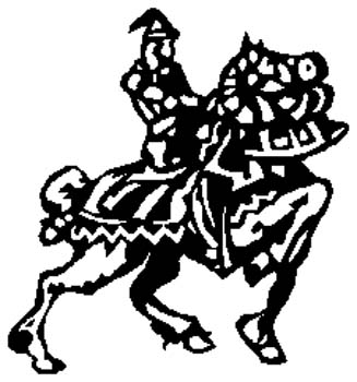 Knight on horse mascot sports sticker. Customize on line. 2m8 knight