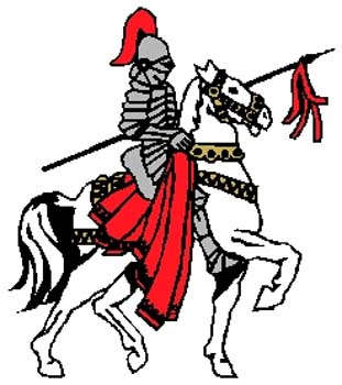 Knight on horse mascot color sports decal. Customize as you order. 2n1 knight