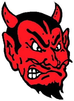 Devil mascot color sports sticker. Personalize on line. 2n16 devil vinyl decal