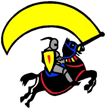 Knight on steed full color mascot sports decal. Customize on line. 2n2 knight