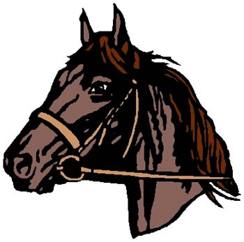 Stallion mascot sports decal. Personalize on line. 2p16 horsehead vinyl decal