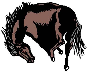 Bucking Bronc mascot sports sticker. Customize on line. 2p20 broncking horse