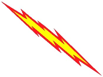 Lightningt bolt mascot color sports decal. Personalize on line. 2p9 lightning vinyl decal