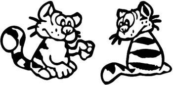 Two Cats vinyl decal customized online.  00000921