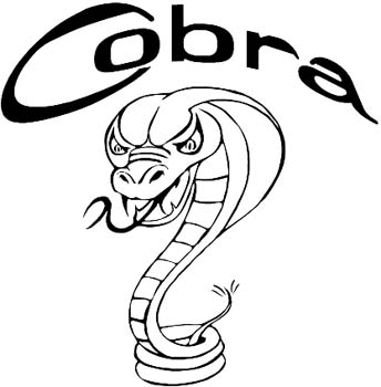Cobra lettering vinyl decal customized online.  Cobra 03