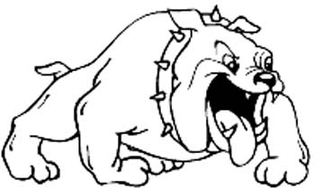 Mascot Bulldog vinyl sticker customized online.  Dog-003