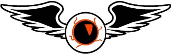 Bloodshot Eyeball with Wings vinyl sticker. Customized online.  Eyeball-Wings