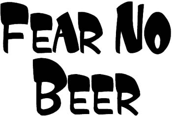 'Fear no beer' lettering vinyl decal customized online.  FearNoBeer1