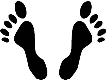Footprints silhouette vinyl sticker. Customized online.  Footprints