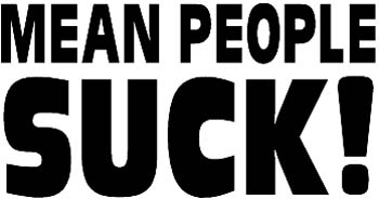 'Mean People Suck' lettering vinyl decal customized online.  MeanPepl