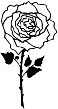 A Single Rose vinyl decal. Customized online.  Rose-02