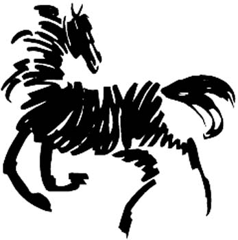 Scribbled Horse vinyl decal customized online. ScribblehHorse