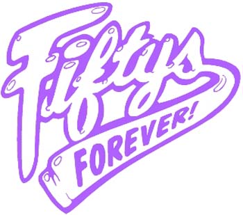 'Fiftys Forever' lettering vinyl decal customized online.  Stkr-083