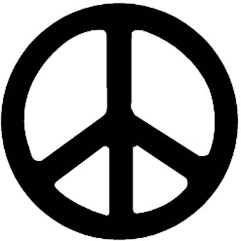 Peace symbol vinyl decal customized online.  Stkr-106