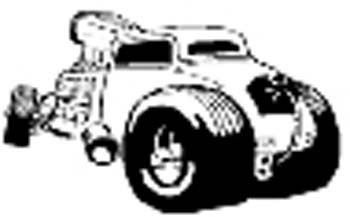Toon hot rod vinyl sticker. Personalize on line.  Car05a
