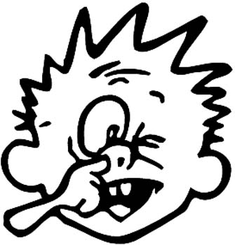 Calvin picking nose vinyl decal. Customized online   sticker7.