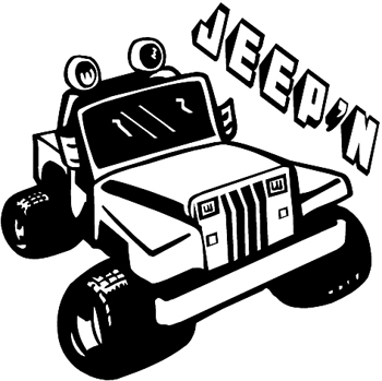 'Jeep'n' lettering vinyl decal Customized Online.  0014