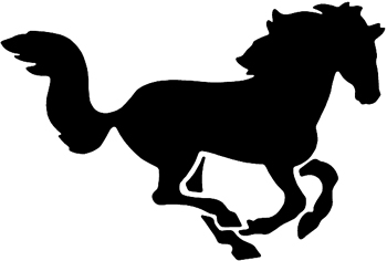 Running horse silhouette vinyl decal Customized Online.  0025