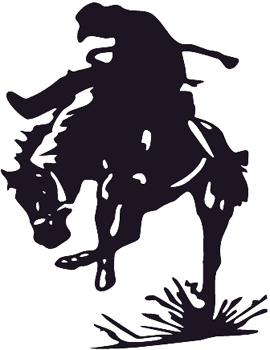 Bronc Buster silhouette vinyl decal. Customized Online. 0029