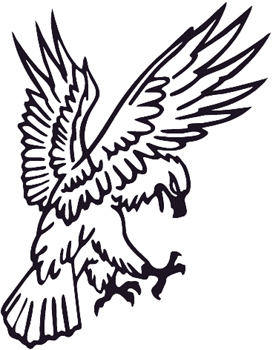 Eagle Attacking Mascot vinyl decal. Customized Online. 0150