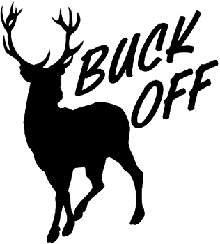 Buck silhouette with lettering 'Buck Off' decal Customized Online. 0193