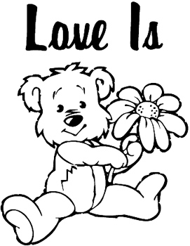 'Love is' teddy bear Decal Customized Online. 0287