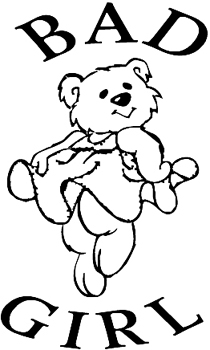 Bad girl teddy bear Decal Customized Online. 0288