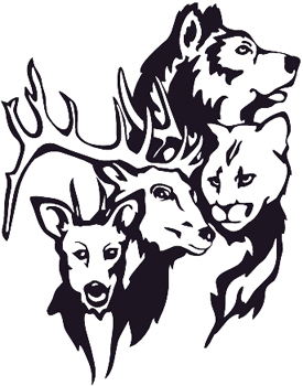 Wolf, Reindeer and Cougar Vinyl Decal Customized Online. 0310
