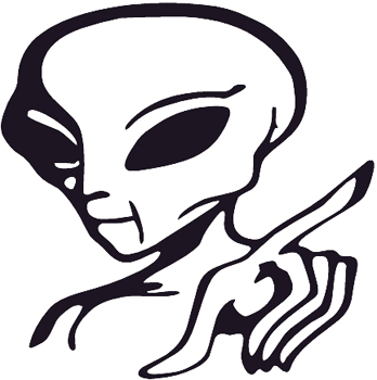 Alien pointing Decal Customized Online. 0318