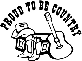 'Proud to Be Country' lettering Vinyl Decal Customized Online. 0403