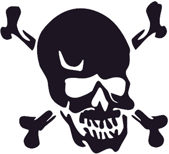 Skull and Cross Bones  Decal Customized Online. 0423