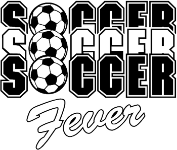 'Soccer fever'  lettering vinyl decal. Customized Online. 0431
