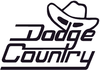 Dodge Country lettering with cowboy hat.   Decal Customized Online. 0492