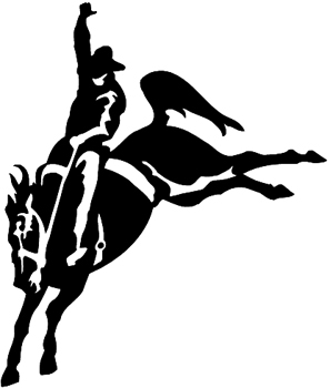 Cowboy on Bucking Horse Decal Customized Online. 0505