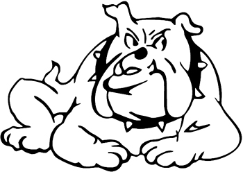 Bulldog mascot vinyl sticker. Customized Online. 0508