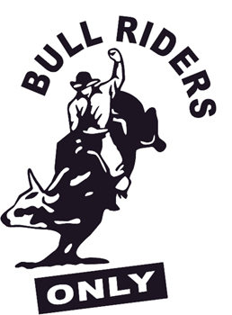 Bull Riders ONLY lettering Decal Customized Online. 0524